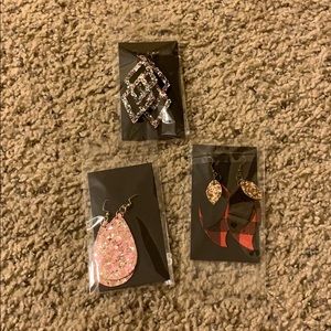 3pc leather earrings